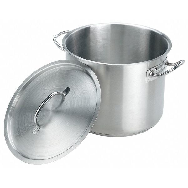 Stock Pot w/Cover, 20 qt, 13-1/2 In., SS