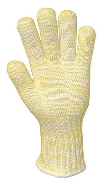 Heat Resistant Glove, S, Yellow/White, PK12