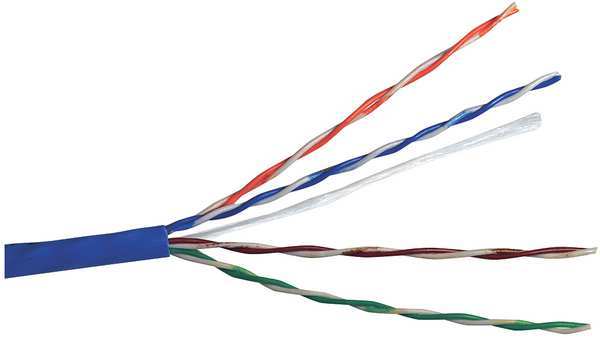 Cable, Cat 5e, 24 AWG, 1000 ft, Blue