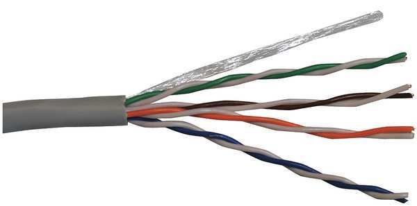 Cable, Cat 5e, 24 AWG, 1000 ft, Gray