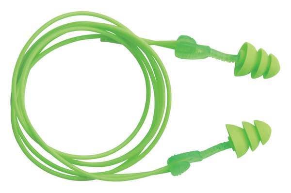 Reusable Corded Ear Plugs, Flanged Shape, 27 dB, 50 Pairs