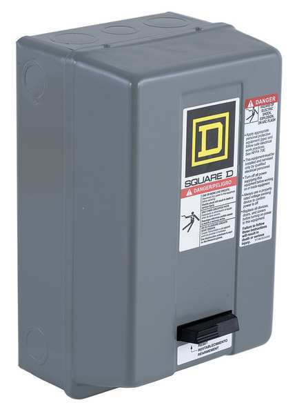 Nonreversing NEMA Magnetic Motor Starter, 1 NEMA Rating, 120V AC, 3 Poles, 1NO
