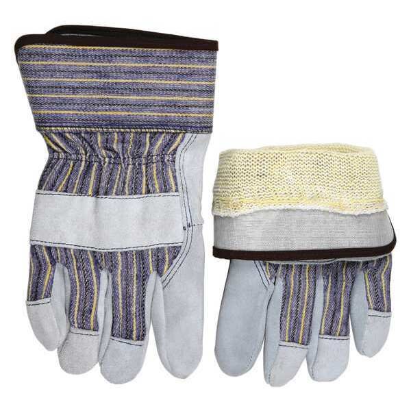 Leather Gloves, Cowhide Palm, 2XL, PR