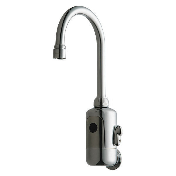 Electronic Sensor Single Hole Mount, 1 Hole Hytronic Gooseneck Sink Faucet With Dual, Chrome plated