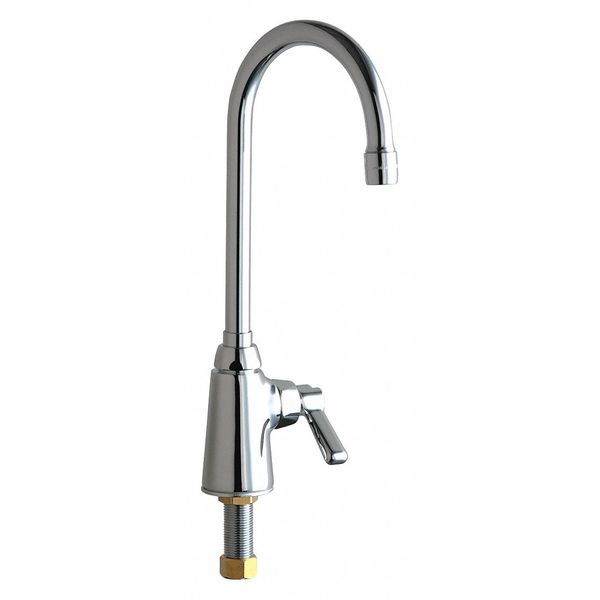 Manual, Single Hole Only Mount, Commercial 1 Hole Gooseneck Kitchen Faucet