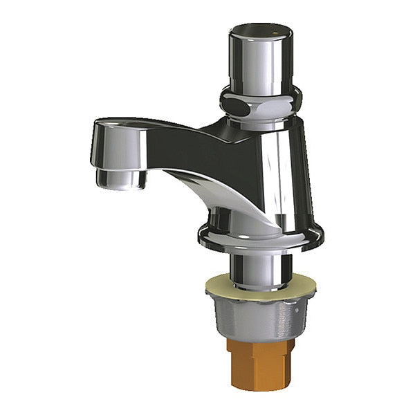 Metering Single Hole Mount, 1 Hole Single Supply Metering Sink Faucet, Chrome plated