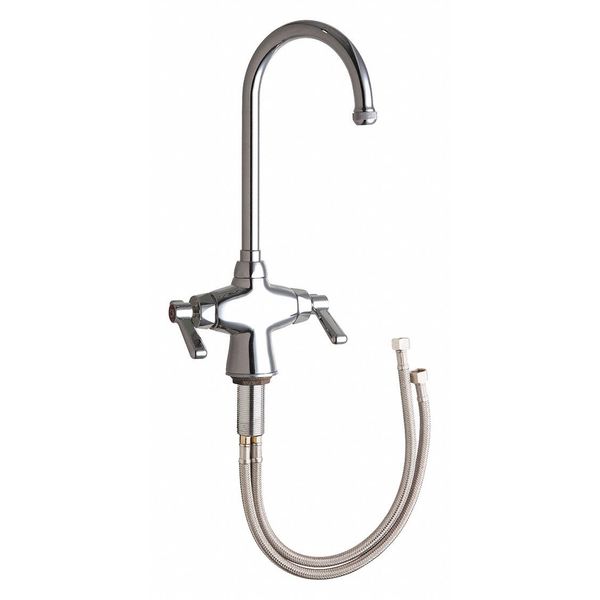Manual Single Hole Mount, 1 Hole Service Sink Faucet, Chrome plated