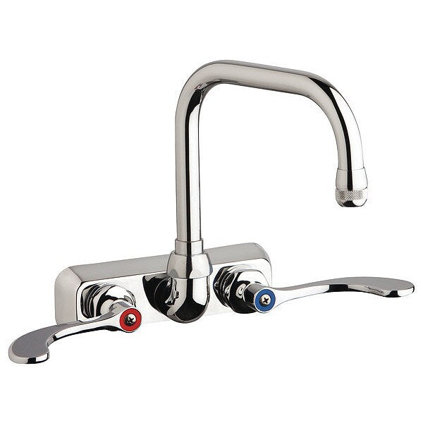 Dual-Handle 4'' Mount, Hot And Cold Water Washboard Sink Faucet, Chrome plated