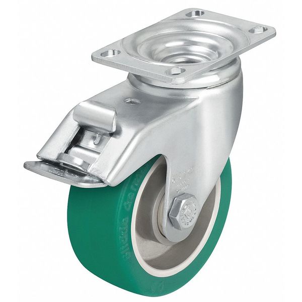 Swivel Plate Caster, Poly, 4 in., 400 lb., C