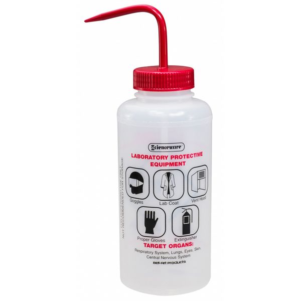 Wash Bottle, Std Spout, 32 oz, Acetone, PK6