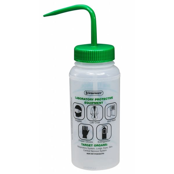 Wash Bottle, Std Spout, 16oz, Methanol, PK6