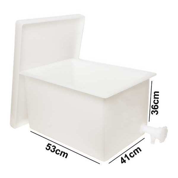 Tank, Rectangular, w/Lid and Faucet