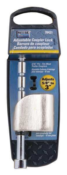 Adjustable Coupler Lock, Silver Brushed