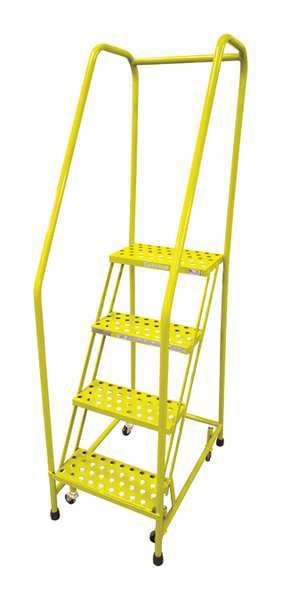 70 in H Steel Rolling Ladder, 4 Steps