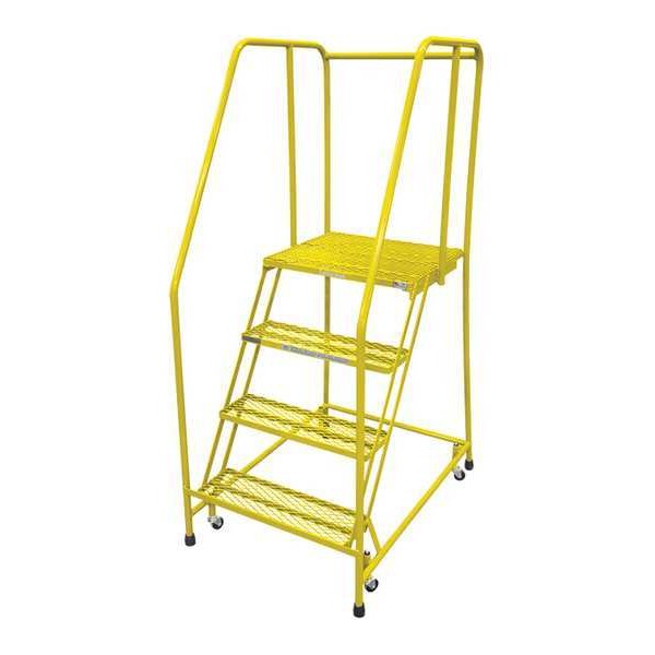 70 in H Steel Rolling Ladder, 4 Steps