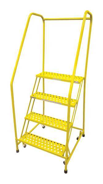 70 in H Steel Rolling Ladder, 4 Steps
