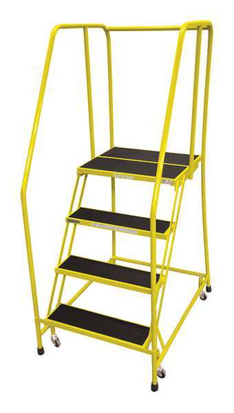 70 in H Steel Rolling Ladder, 4 Steps