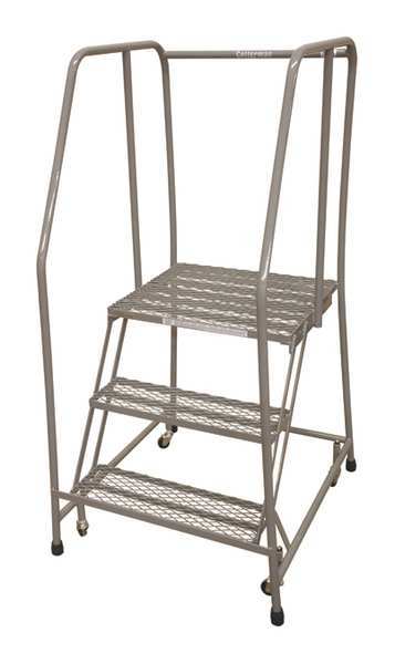 60 in H Steel Rolling Ladder, 3 Steps