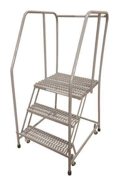 60 in H Steel Rolling Ladder, 3 Steps