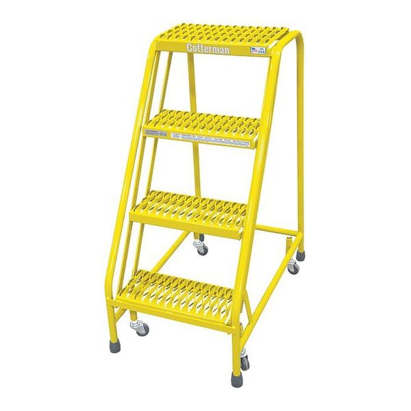 40 in H Steel Rolling Ladder, 4 Steps