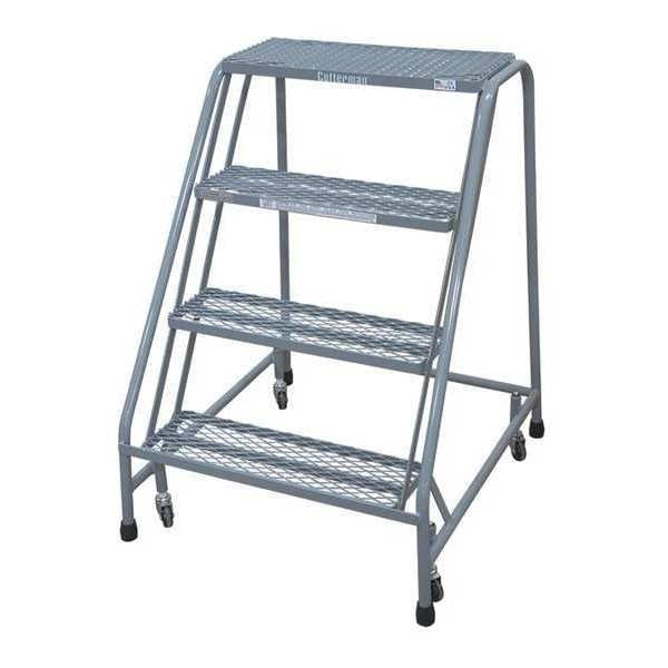 40 in H Steel Rolling Ladder, 4 Steps