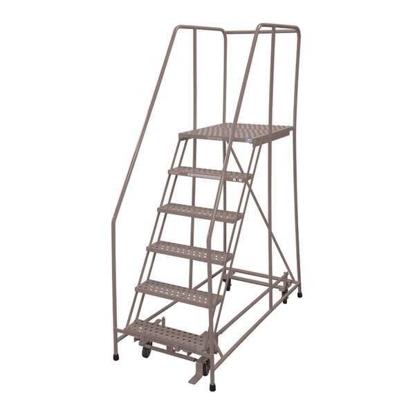 90 in H Steel Rolling Ladder, 6 Steps