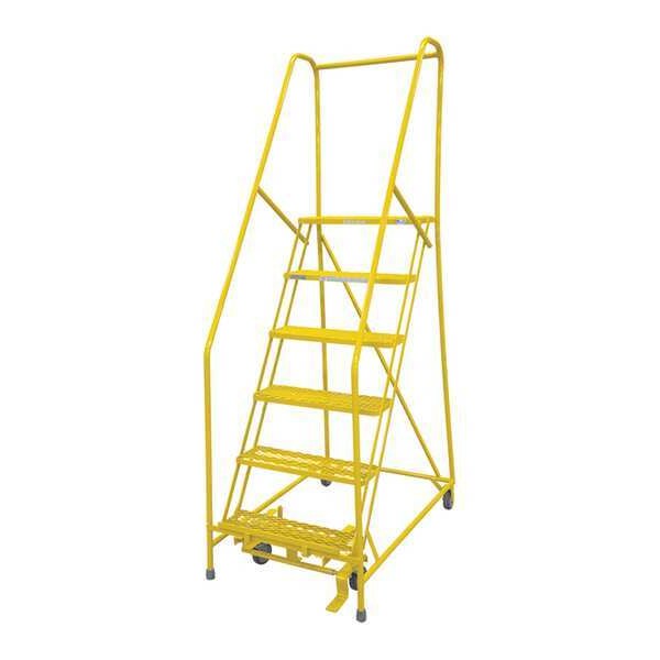 90 in H Steel Rolling Ladder, 6 Steps