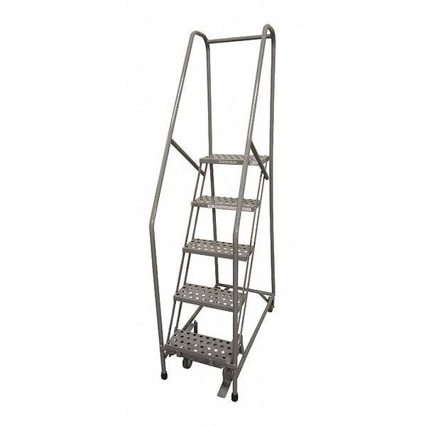 80 in H Steel Rolling Ladder, 5 Steps