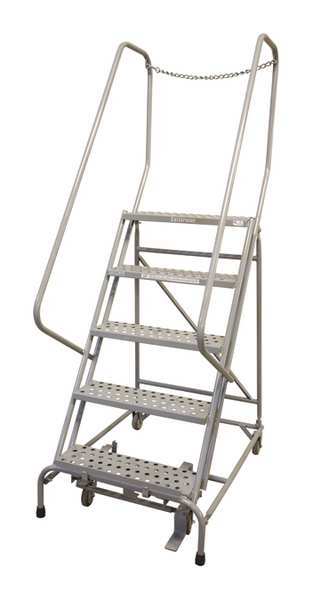 80 in H Steel Rolling Ladder, 5 Steps