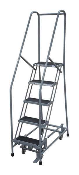 80 in H Steel Rolling Ladder, 5 Steps