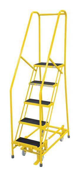 80 in H Steel Rolling Ladder, 5 Steps