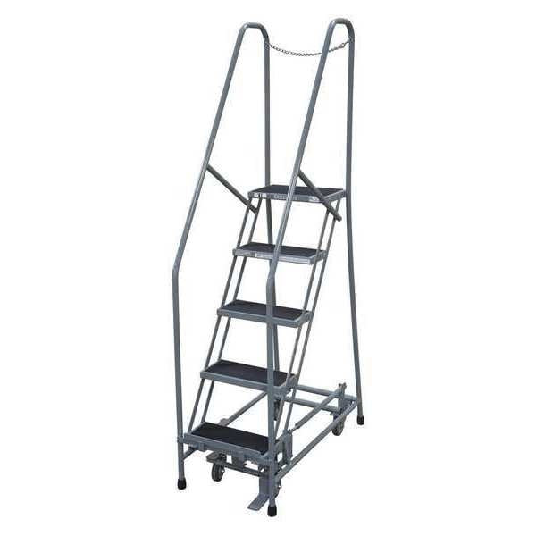 80 in H Steel Rolling Ladder, 5 Steps