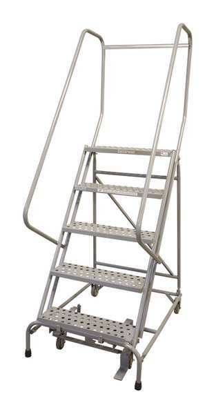 80 in H Steel Rolling Ladder, 5 Steps