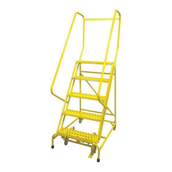 80 in H Steel Rolling Ladder, 5 Steps