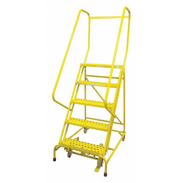 80 in H Steel Rolling Ladder, 5 Steps