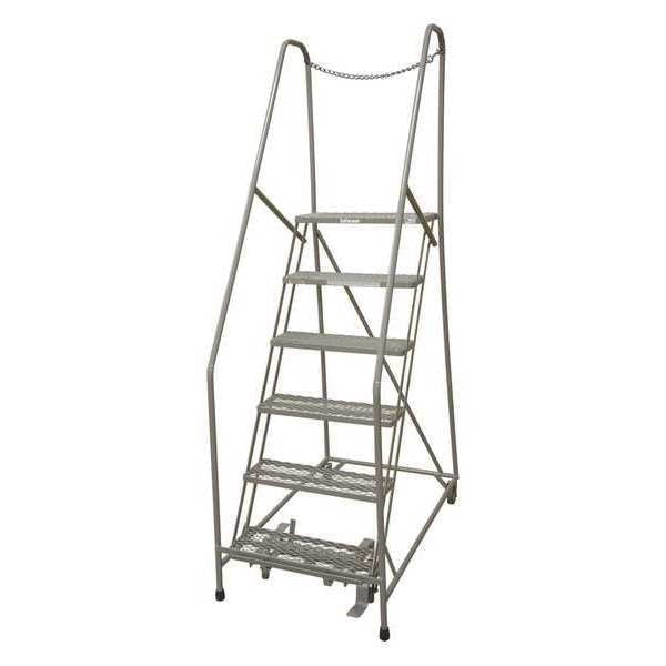 90 in H Steel Rolling Ladder, 6 Steps