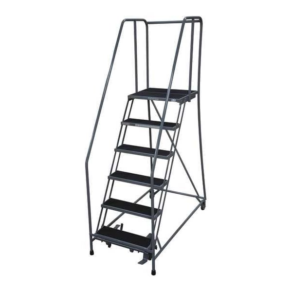 90 in H Steel Rolling Ladder, 6 Steps
