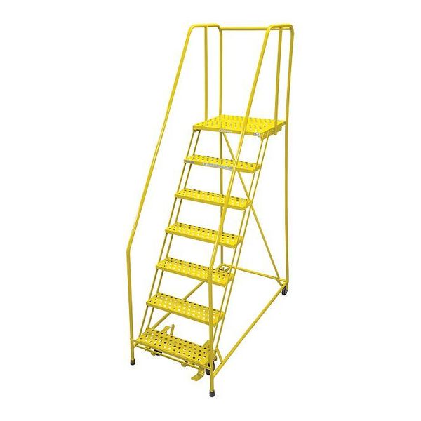 100 in H Steel Rolling Ladder, 7 Steps