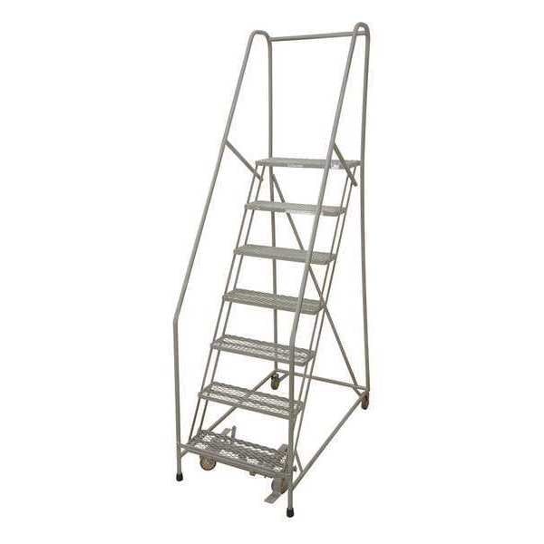 100 in H Steel Rolling Ladder, 7 Steps