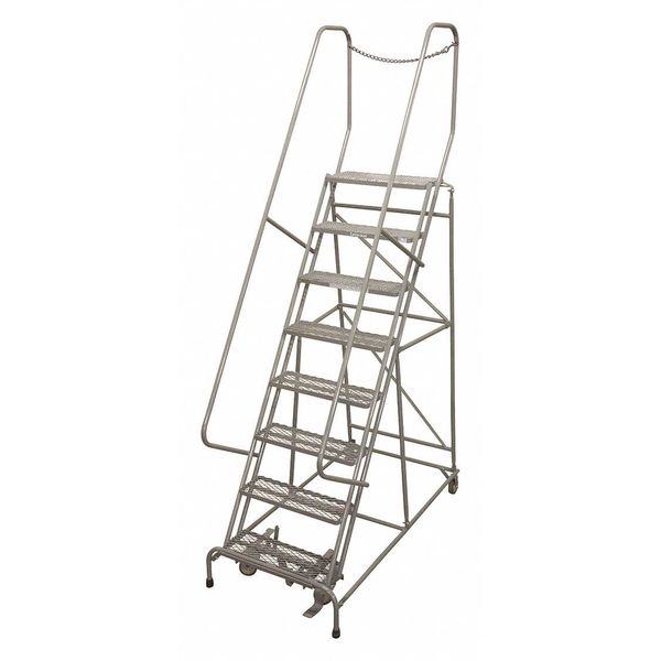 120 in H Steel Rolling Ladder, 9 Steps