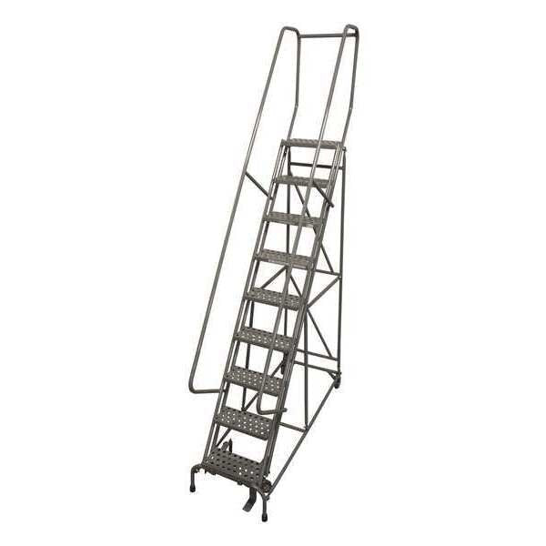 120 in H Steel Rolling Ladder, 9 Steps