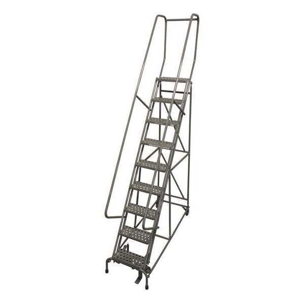 120 in H Steel Rolling Ladder, 9 Steps