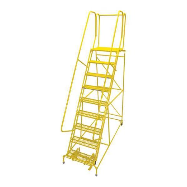 120 in H Steel Rolling Ladder, 9 Steps
