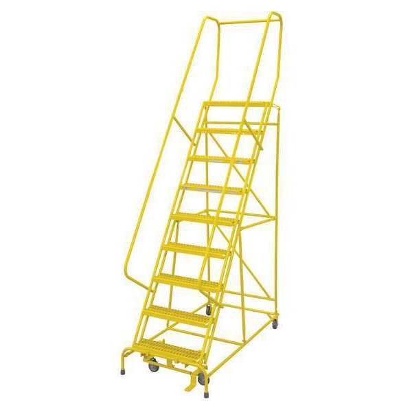 120 in H Steel Rolling Ladder, 9 Steps