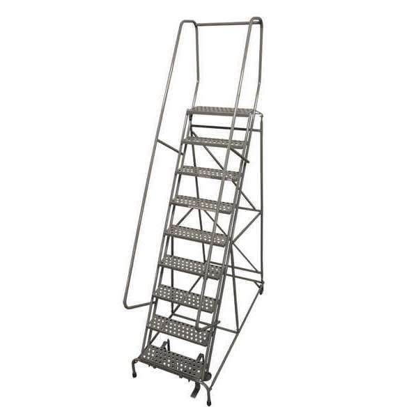120 in H Steel Rolling Ladder, 9 Steps