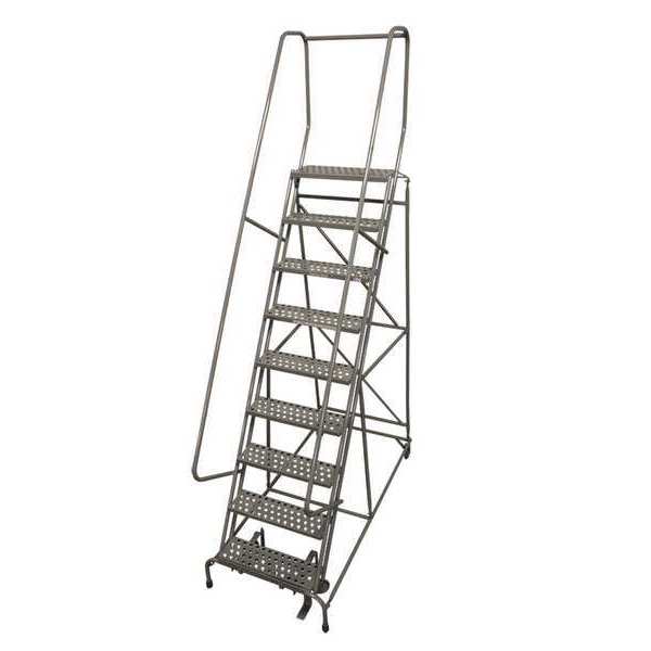 120 in H Steel Rolling Ladder, 9 Steps