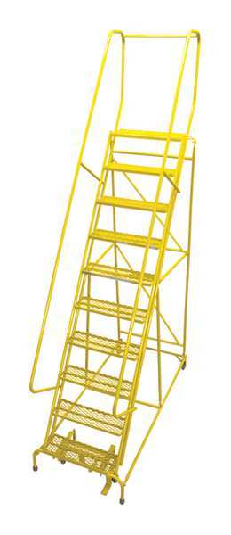 130 in H Steel Rolling Ladder, 10 Steps