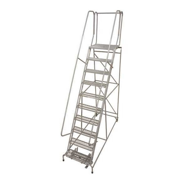 130 in H Steel Rolling Ladder, 10 Steps