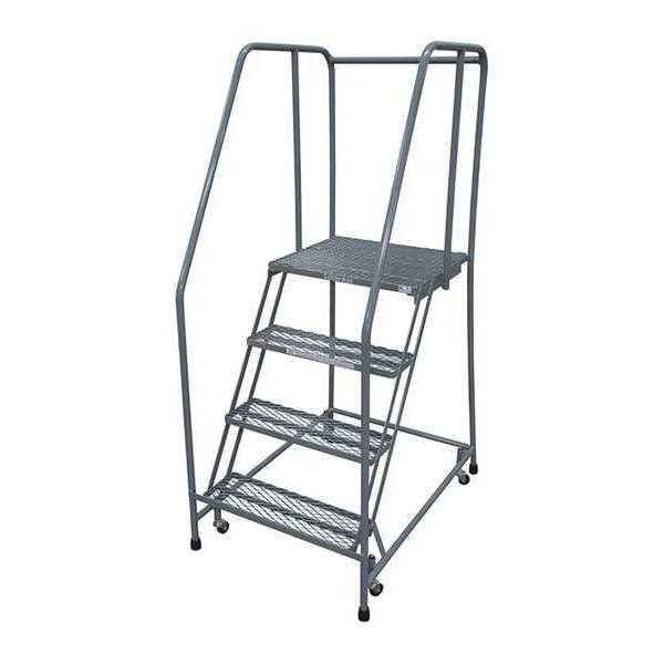 70 in H Steel Rolling Ladder, 4 Steps