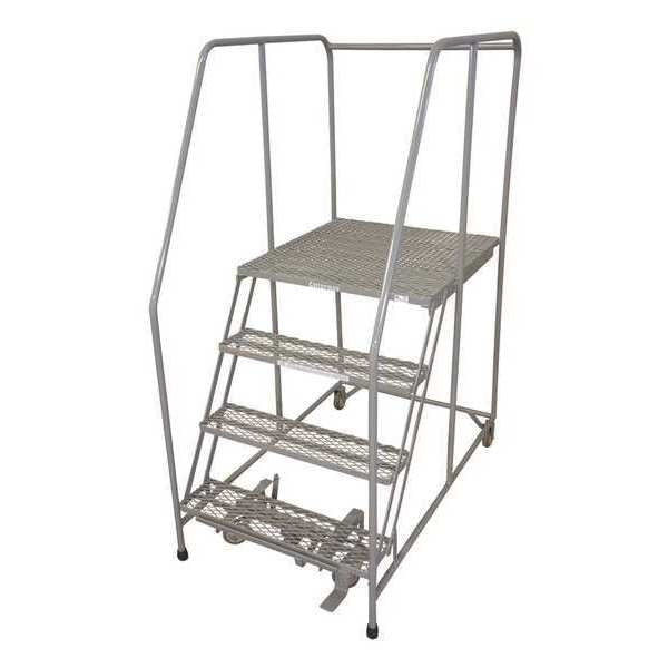 70 in H Steel Rolling Ladder, 4 Steps